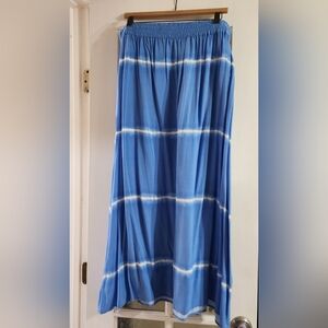 Chico's Ocean Blue Striped Maxi Skirt-Size 2 in Chico Sizing